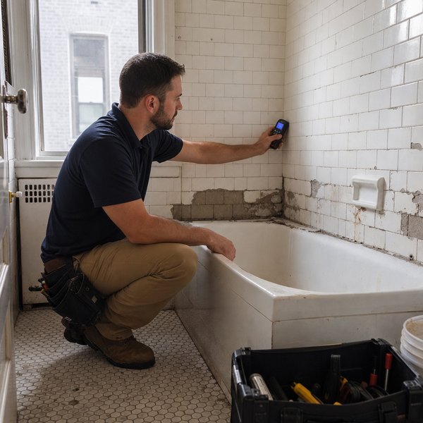 Site Assessment and Moisture Check – Bathtub Renovation